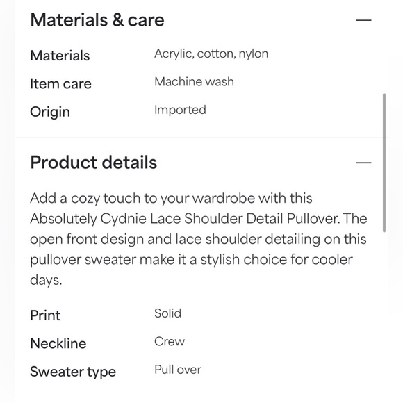 Absolutely Cream Sweater with Lace Details - Picture 8 of 8